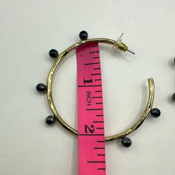 Lilly Pulitzer Gemma Onyx Hoop Earring Summer Pierced Jewelry Preppy Casual - Picture 7 of 8